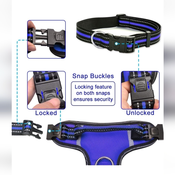 WINSEE Dog Harness No Pull, Pet Harnesses with Dog Collar - Picture 6 of 7